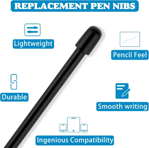 Miniatura 3 de RAPUDA Puntas de bolígrafo estándar para WACOM, 12 puntas de repuesto negras para Wacom Intuos Pro, Wacom IMobileStudio Pro, Wacom Cintiq Pro, Wacom