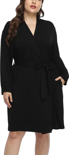 Miniatura 3 de Bata de baño de maternidad de punto modal para mujer, talla grande, suave y ligera, para dormir