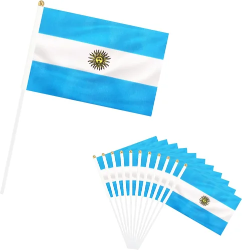 Miniatura 8 de Paquete de 50 mini banderas de mano del Reino Unido, pequeñas banderas británicas con poste, banderas de país internacional, eventos de festivales