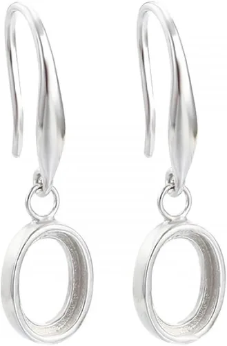 Bisel de plata de ley 925 en blanco, ajuste de montaje, bandeja para aretes ovalados/cuadrados/rectangulares para hacer joyas de manualidades color