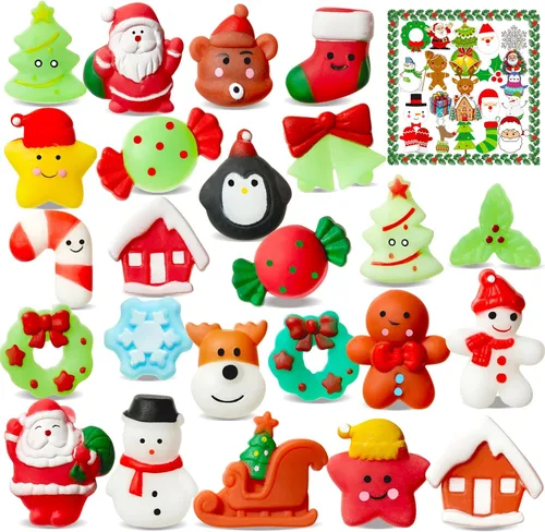 TOANWOD 24 piezas de juguetes esponjosos Mini Mochi para recuerdos de fiesta, juguetes Kawaii para aliviar el estrés, juguetes sensoriales de