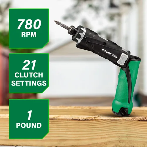 Miniatura 2 de Metabo HPT - Juego de destornillador inalámbrico de iones de litio de 3,6 V, destornillador de potencia compacto y liviano con 2 baterías de 1,5 Ah