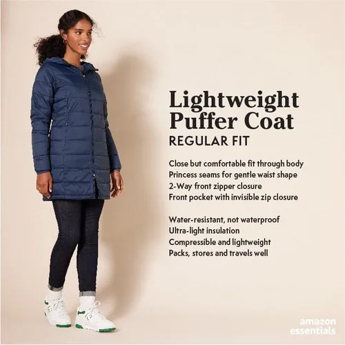 Miniatura 2 de Tienda Essentials - Chaleco para mujer, ligero, impermeable y fácil de guardar