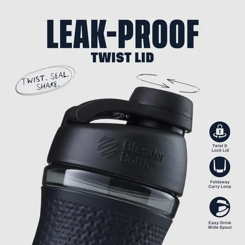 Miniatura 2 de BlenderBottle SportMixer Botella mezcladora perfecta para batidos de proteínas y pre entrenamiento, 20 onzas, color ciruela