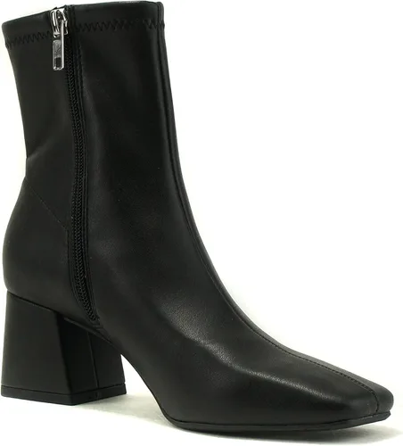 Miniatura 4 de Delicious ADENA Botines de tacón de bloque con punta cuadrada para mujer, suave y elástico, con cremallera lateral