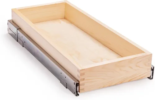 Mulush Organizador de cajones de madera deslizante de cierre suave de 10 pulgadas de ancho x 21 pulgadas de profundidad x 3 pulgadas de alto para
