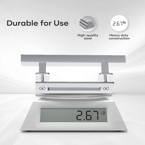 Miniatura 5 de EaseLife Tirador de acero inoxidable de 12 pulgadas para puerta corrediza de granero con juego de accesorios empotrados, doble cara, acabado Plateado