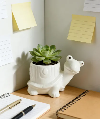 Miniatura 8 de Maceta de cerámica para plantas pequeñas de interior, maceta multiusos para suculentas, soporte para bolígrafos de escritorio, organizador