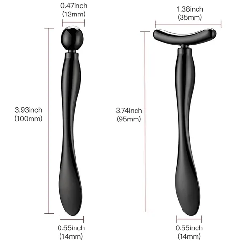 Miniatura 5 de LISAPACK Varita aplicadora de crema de ojos de metal, herramienta masajeadora para masaje facial, reduce la hinchazón (champán)