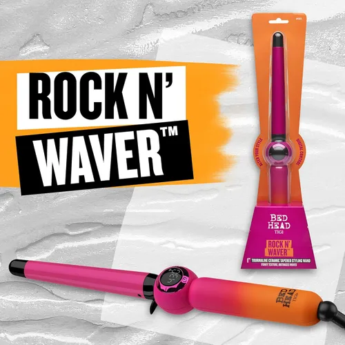 Miniatura 5 de Bed Head Rock N' Waver - Varita rizadora digital cónica, aspecto natural, ondas texturizadas, (3/4-1 pulgada)