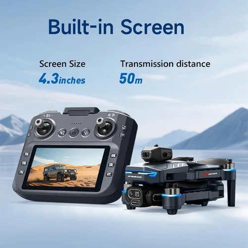 Miniatura 2 de AXNEN Mini dron con cámara HD, FPV RC Drone con pantalla en control remoto, motores sin escobillas, 2 baterías, funda de transporte, cuadricóptero