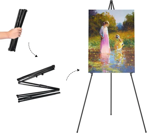 Miniatura 2 de Aredy - Soporte de caballete para letrero, caballete portátil de pintura de 63 pulgadas, caballetes de metal ligero para pintar lienzo, letrero