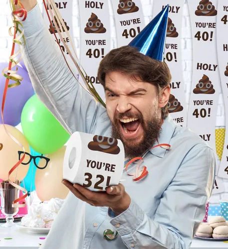 Miniatura 6 de Printed TP Holy You're 32 Birthday - Papel higiénico para regalo de cumpleaños 32, divertido regalo de cumpleaños, broma de papel higiénico, novedad