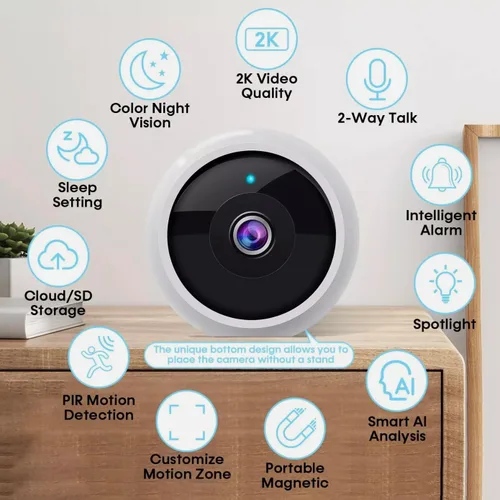 Miniatura 2 de VicoHome CG9 - Cámara inalámbrica para exteriores - Cámara de seguridad WiFi HD 2K, audio de 2 vías, visión nocturna a color, alimentada por