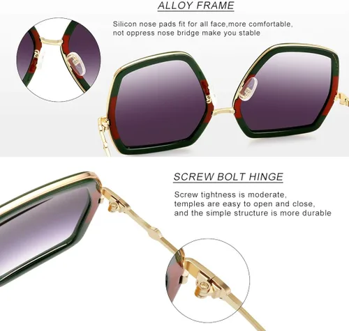 Miniatura 5 de WOWSUN Oversized Big Fashion Sunglasses for Women Irregular Large Shades UV Protection