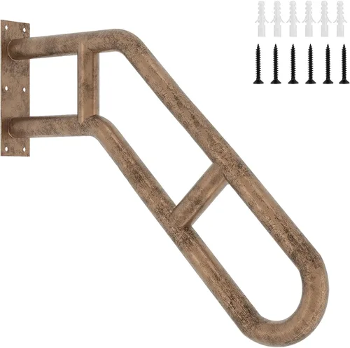 Miniatura 11 de Pasamanos de escalera mejorados para 1-3 escalones, pasamanos doblados de 27 pulgadas para escalones al aire libre, barandilla de escalera montada