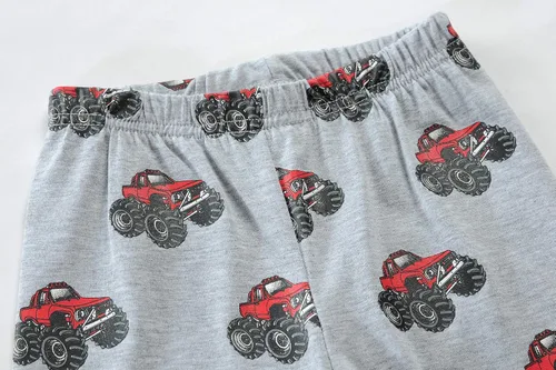 Miniatura 6 de Little Hand Pijamas para niños pequeños, Monster Truck 100% algodón, dinosaurio para niños, 2 piezas, ropa de dormir, conjuntos de ropa de dormir