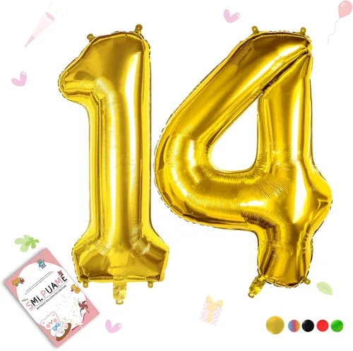 Miniatura 26 de Globos de números de 40 pulgadas del 0 al 9 dorados grandes del número 0, globos digitales para suministros de decoración de celebración de fiesta