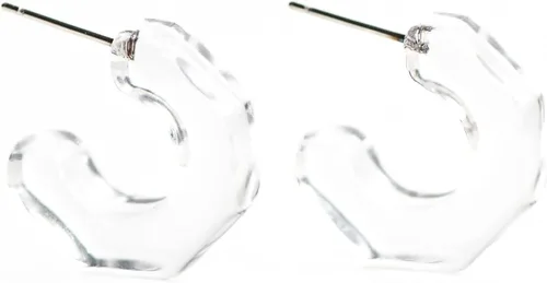 Miniatura 8 de Leetie Lovendale Gracie Hugger - Aretes de aro hipoalergénicos para mujer, hechos con acero quirúrgico y Lucite, ligeros y cómodos, hechos a mano