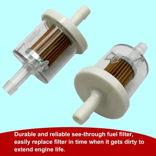 Miniatura 4 de Paquete de 2 filtros de combustible en línea de 1/4 pulgadas, repuesto de 40 micrones para Briggs & Stratton 691035 Kawasaki 49019-0014, compatible
