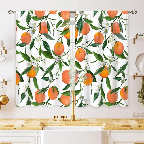 Miniatura 17 de Cortinas de cocina pequeñas de montaña abstracta verde azulado, tratamiento de ventana de montaña, naturaleza, puesta de sol, paisaje, cafetería