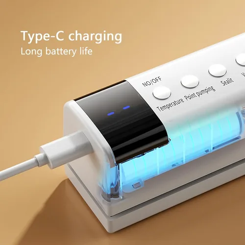Miniatura 8 de Máquina selladora al vacío recargable inalámbrica, diseño portátil de mano para viajes y preparación de emergencia, carga rápida USB-C (negro)