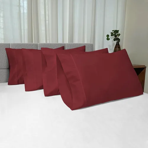 Miniatura 73 de Pizuna Juego de 2 fundas de almohada de 100 % algodón puro, tamaño estándar, color blanco, lujosas fundas de almohada de 400 hilos de satén
