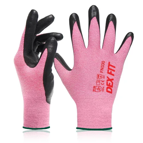 Miniatura 12 de DEX FIT FN330 - Guantes de trabajo de nitrilo, ajuste elástico 3D, agarre potente, táctil inteligente, recubierto de espuma resistente, fino