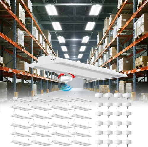 Miniatura 10 de Luz lineal LED de 300 W con sensor de movimiento, área de iluminación central más grande, 45000 lm, 120-277 V, 0-10 V, 5000 K, luces LED lineales