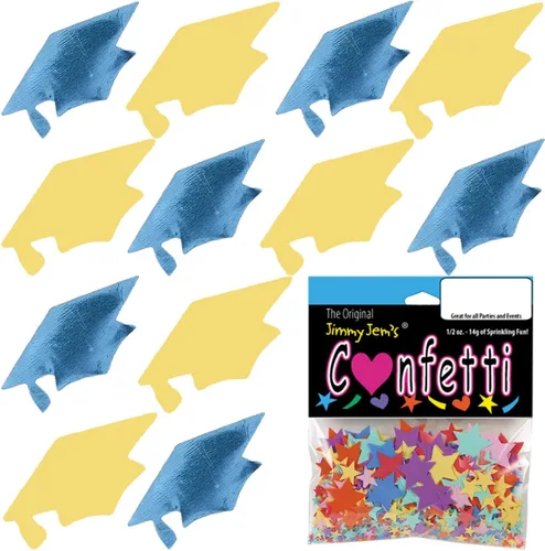 Miniatura 82 de Confetti Grad Cap Negro, Azul Marino Combo - 2 bolsas de media onza (1 oz)