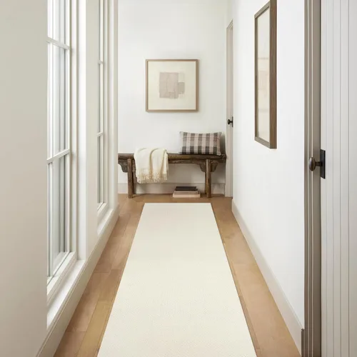 Miniatura 18 de LEEVAN Alfombra de Área Lavable de 4 x 6 pies, Alfombra de Algodón Tejida a Mano para Sala de Estar, Alfombras Trenzadas Blancas para Dormitorio