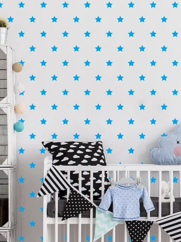 Miniatura 4 de Juego de 100 calcomanías de estrella para pared, removibles, despegar y pegar, decoración de vinilo para el hogar, dormitorio, sala de estar, Azul
