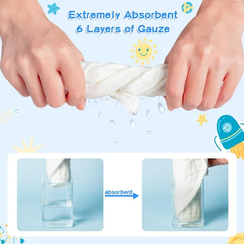 Miniatura 4 de Baberos de muselina para bebé, 8 unidades, algodón suave, ajustable, babero absorbente y transpirable, baberos de alimentación para dentición babeo