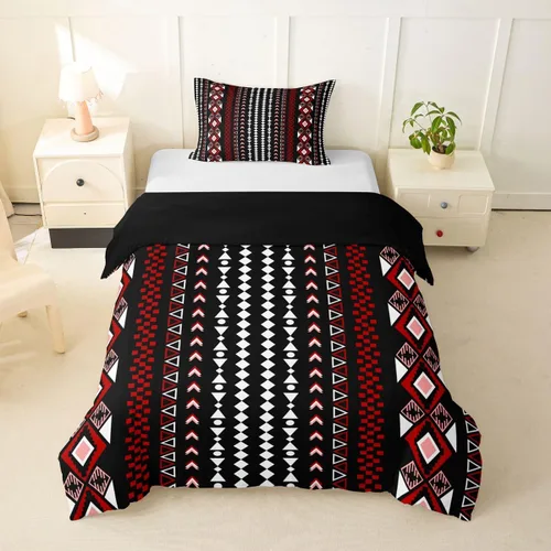 Miniatura 35 de Erosebridal Bohemian Duvet Cover Twin Country Southwestern Comforter Cover for Kids Teens Boho Aztec Arrows Diamond Bedding Set Black Gray Geometric