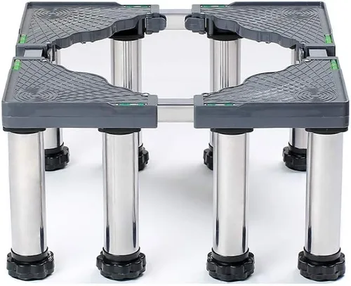 Soporte de estante de acero inoxidable para lavadora y refrigerador, 9.4-10.6 in, bandeja de piso extensible para aire acondicionado vertical