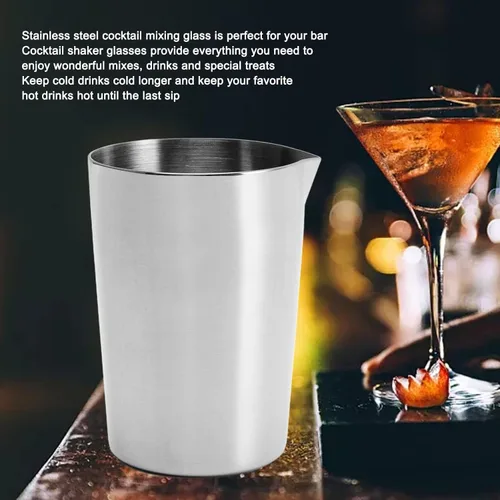Miniatura 9 de Coctelera, mezcla de lata de acero inoxidable coctelera de cóctel de vidrio mezclador de bebidas de metal mezclador de cóctel jarra de mezcla jarra