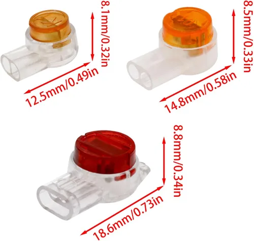 Miniatura 4 de VAKTOK - 150 conectores de línea telefónica impermeables, puertos de empalme a tope de cable de teléfono de datos (UY/K1+UY2/K2+UR/K3)