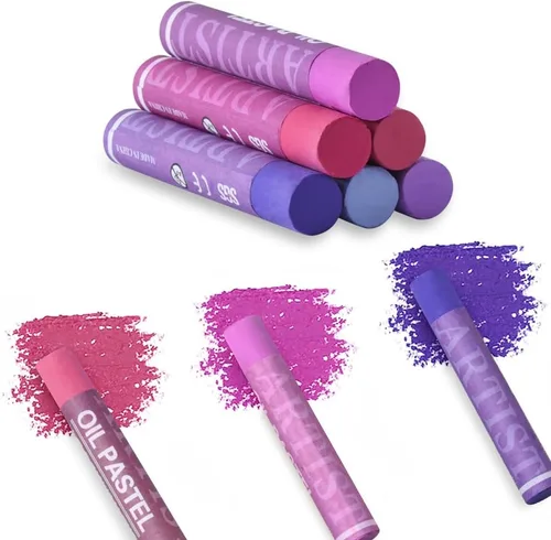 Mifuner Juego de pasteles suaves al óleo (6 palos, 6 colores), colores pasteles al óleo pesados vibrantes y cremosos, suministros de arte pastel