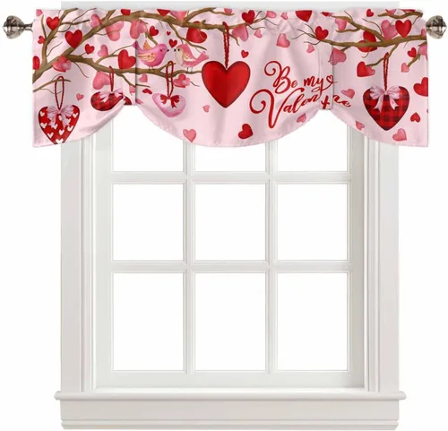 Miniatura 20 de Cortina de cenefas de lavanda púrpura pastoral para cocina, cafetería, cenefa floral de primavera de 42 x 12 pulgadas, bolsillo para barra, cortinas