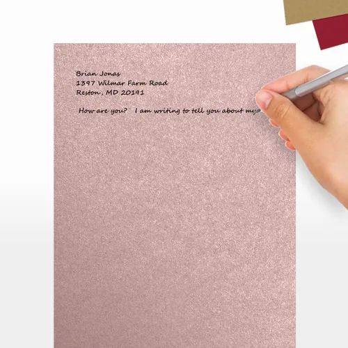 Miniatura 5 de LUXPaper Papel de 8.5 x 11 pulgadas, tamaño carta, rosa brumosa metálica, perla de Sirio, texto de 84 libras, 50