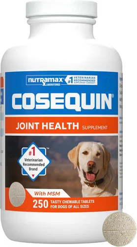 Nutramax Cosequin - Suplemento para la salud de las articulaciones para perros, contiene glucosamina para perros, además de condroitina y MSM, apoya