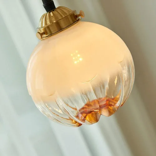 Miniatura 5 de Genérico Araña moderna, LED moderna lámpara de araña de estilo japonés esférico degradado de vidrio medieval retro flor brote en forma de rama sala