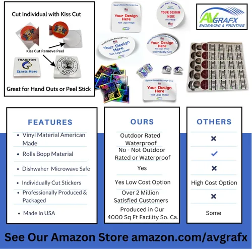 Miniatura 6 de Etiquetas adhesivas holográficas personalizadas, impermeables, aptas para lavavajillas, fabricadas en Estados Unidos, etiquetas comerciales