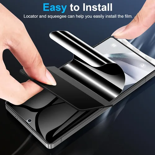 Miniatura 6 de LYWHL Paquete de 2 protectores de pantalla de privacidad para Samsung Galaxy S25 Ultra [como el desbloqueo original de huellas dactilares], película