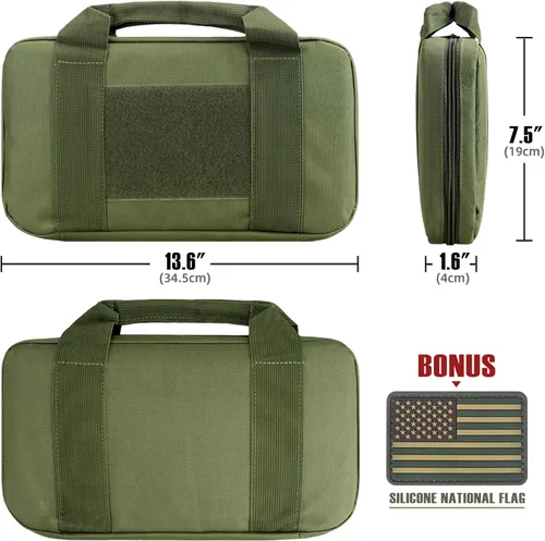 Miniatura 3 de LIVANS Estuche para pistola táctica, funda acolchada para pistola doble, cartera para pistola de mano, fundas blandas, bolsas rectangulares