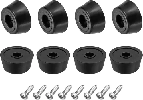 Miniatura 15 de uxcell 10 piezas topes de goma, almohadillas redondas de 0.28 pulgadas de alto x 0.51 pulgadas de ancho con arandela de acero inoxidable y tornillos