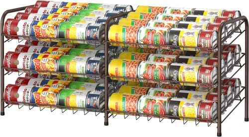 MOOACE Organizador de latas, dispensador de almacenamiento de latas 2 en 1 con capacidad para hasta 72 latas, organizador de latas para armario de