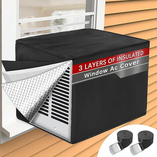 Cubiertas de aire acondicionado para exterior para aislamiento de invierno, 17"W x 12"D x 13"H, impermeables y a prueba de viento, cubiertas de AC
