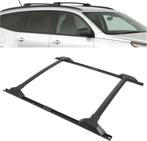 ECOTRIC - Barras transversales de techo, de aluminio, estilo de fábrica, paquete de rieles laterales para Chevy Chevrolet Traverse 2009-2017