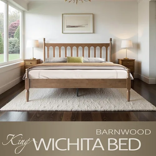 Miniatura 3 de Marco de cama de plataforma de madera maciza tamaño King con cabecero y pie de cama, base de 12 listones resistentes, patas de metal, no necesita